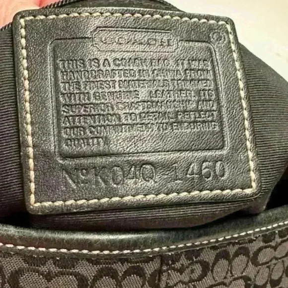 Coach Black Signature Hobo Tote Bag #1460 - Picture 7 of 12